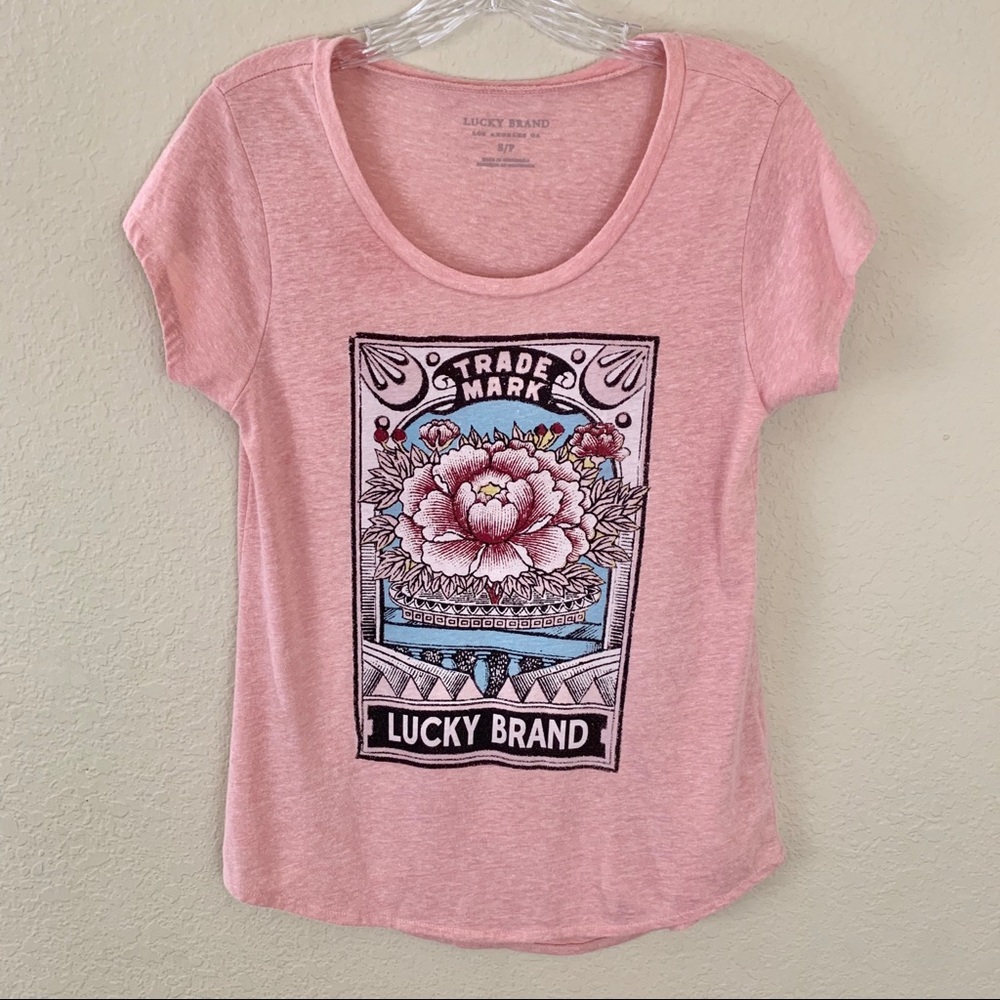 LUCKY BRAND Pink Graphic Tee